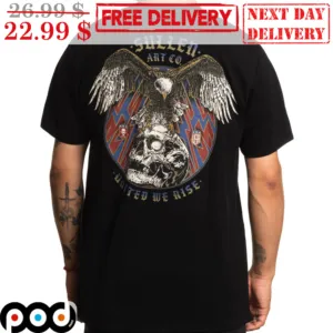 Sullen Art CO United We Rise Eagle Skull Vintage Shirt