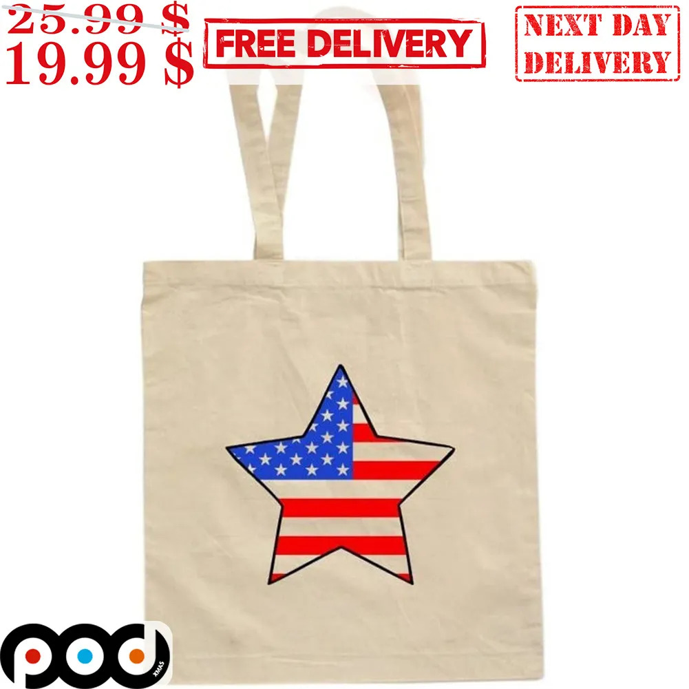 American Flag Star Vintage USA 4th Of July Tote Bag