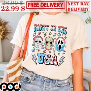 4th Of July Party In The USA Horror Vibes Killing Characters Shirt