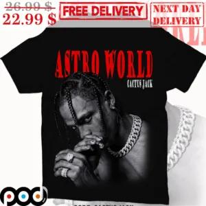 Travis Scott Astro World Cactus Jack Hiphop Rapper World Tour 2023 Graphic Quality Shirt