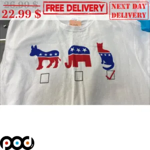 Goat Elephant Cat America Flag Shirt