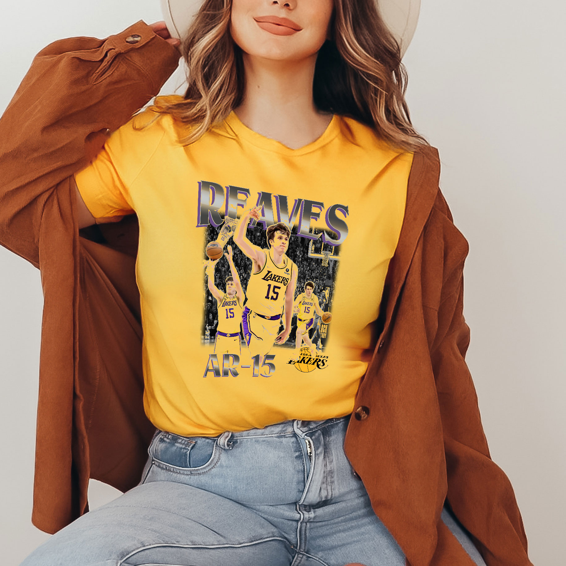 Womens Lakers Vintage Crew