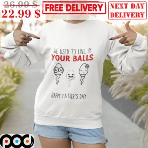 Custom Name Sperm We Used To Live In Your Balls Happy Father's Day Shirt