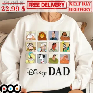 Disney Dad Characters Mufasa Pongo King Triton Maui Goofy Tee Father's Day Gift Shirt