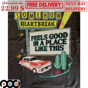 Somehow Heartbreak Feels Good In A Place Like This Car Cactus Shirt