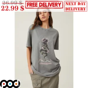 Black Snake Rose Stargazing Vintage Shirt