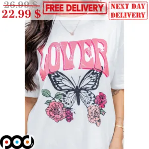 Lover Butterfly Rose Vintage Shirt