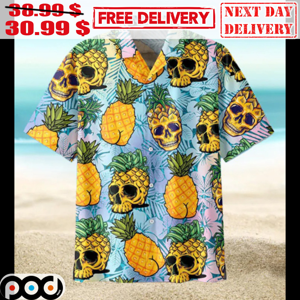 Pineapple Skull Black Hawaiian Shirt Summer Skull Hawaiian Shirt