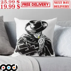 Cowboy Light a Cigarette Vintage Pillow