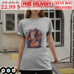 The Cute Cat Fire Flowers Nature Vintage Shirt