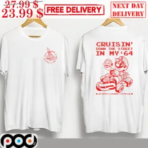 Mario Cruisin Down The Street In My 64 Shirt
