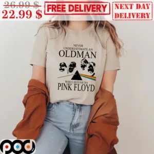 Never Underestimate Oldman Who Listens To Pink Floyd Rainbow Shirt