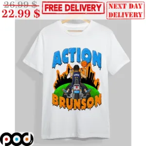 Jalen Brunson Action Brunson Ride To The City NBA Player Shirt