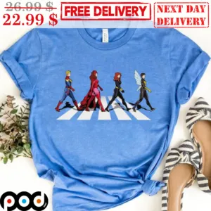 Marvel Female Superhero Cross the Street Vintage Shirt