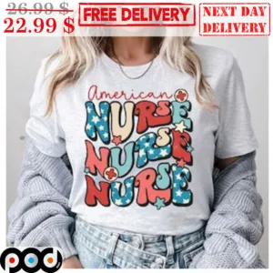 4 Of July American Nurse Cute Vintage Shirt