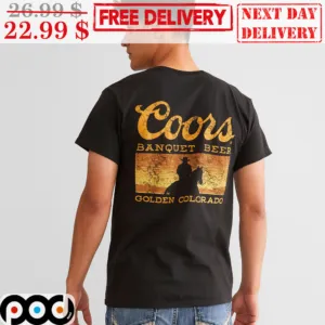 Cowboy Coors Banquet Beer Golden Colorado Vintage Shirt