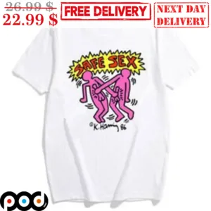 Keith Haring Safe Sex Art Fun Graphic Shirt