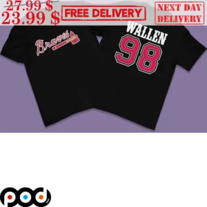 Morgan Wallen 98 Atlanta Braves MLB Music Country Vintage Shirt