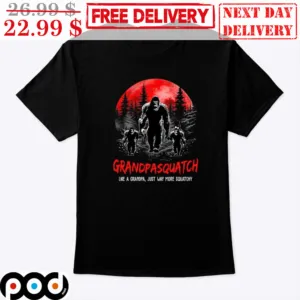 Grandpasquatch Like A Grandpa Just Way More Squatchy Red Moon Forest Vintage Shirt