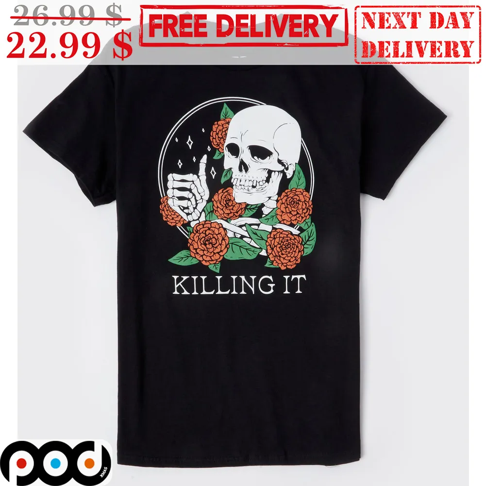 Skeleton Like Killing It Flower Vintage Shirt