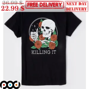 Skeleton Like Killing It Flower Vintage Shirt