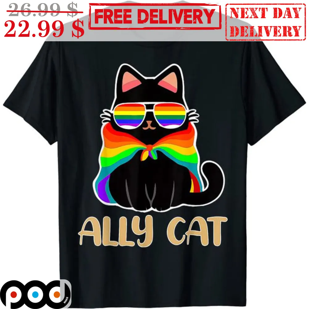 Ally Cat LGBTQ Pride Mon Vintage Shirt