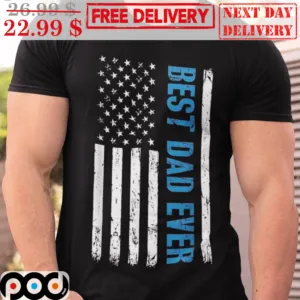 Best Dad Ever America Flag Vintage Shirt