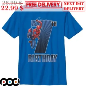 Happy Birthday 7Th Spider Man Marvel Super Hero Comic Shirt