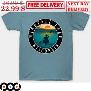 Rowing Windfall Lake Wisconsin Sunset Vintage Shirt