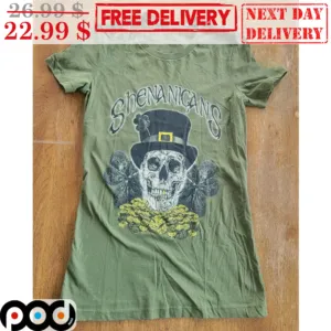 Shenanigans Grunt Style Skull Vintag Shirt