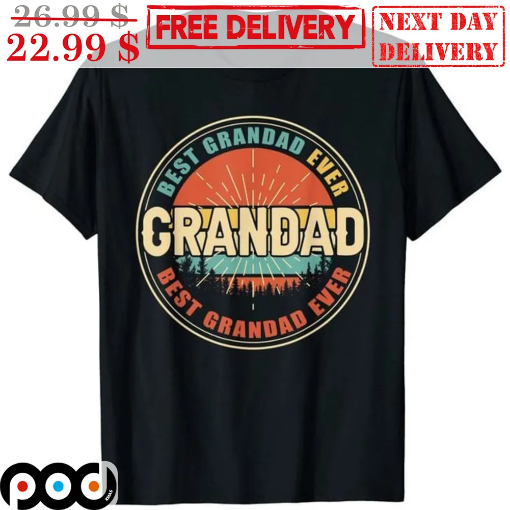 Grandad Best Grandad Ever Sunset Vintage Father's Day Gift Shirt