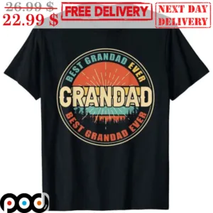 Grandad Best Grandad Ever Sunset Vintage Father's Day Gift Shirt