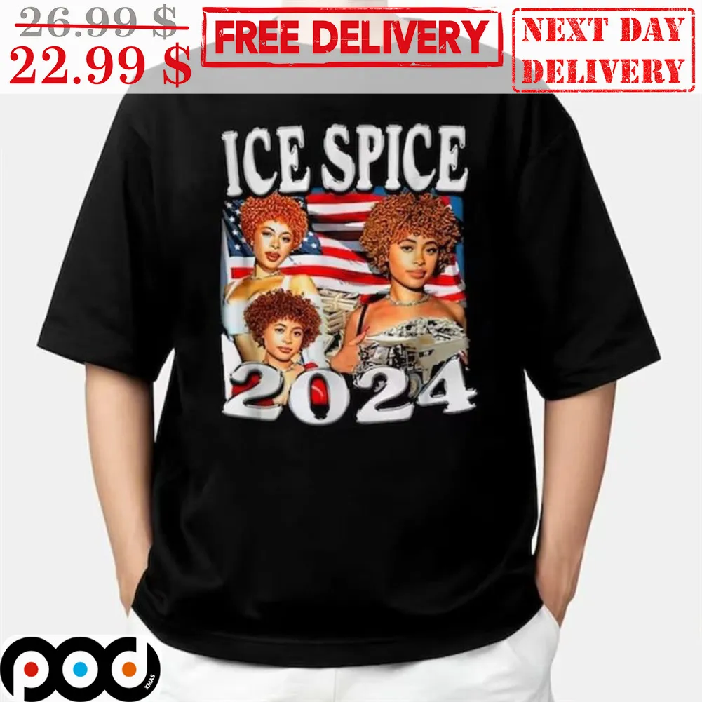 Ice Spice 2024 America Flag Rapper Vintage Shirt