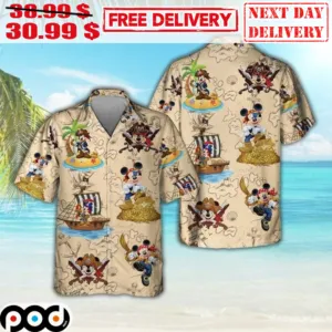 Mickey Mouse Pirates Summer Hawaii 3D Shirt