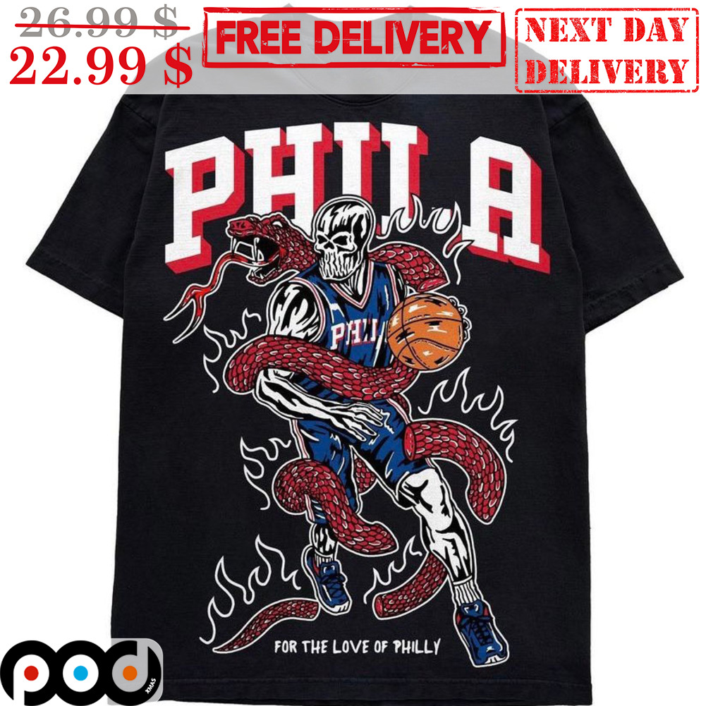 Philadelphia 76ers Skeleton For The Love Of Phily NBA Player Vintage Shirt Philadelphia 76ers Skeleton For The Love Of Phily NBA Player Vintage Shirt