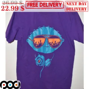 Stewie Griffin Concert Wear Glasses Headphone Shirt