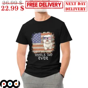 Doodle Dad Ever American Flag Vintage Shirt