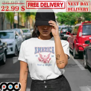 America 1776 Land Of The Free Mascot Vintage Shirt
