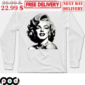 Marilyn Monroe Pencil Drawing Portrait Vintage Shirt