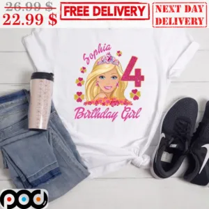 Sophia 4 Birthday Girl Barbie Doll Shirt