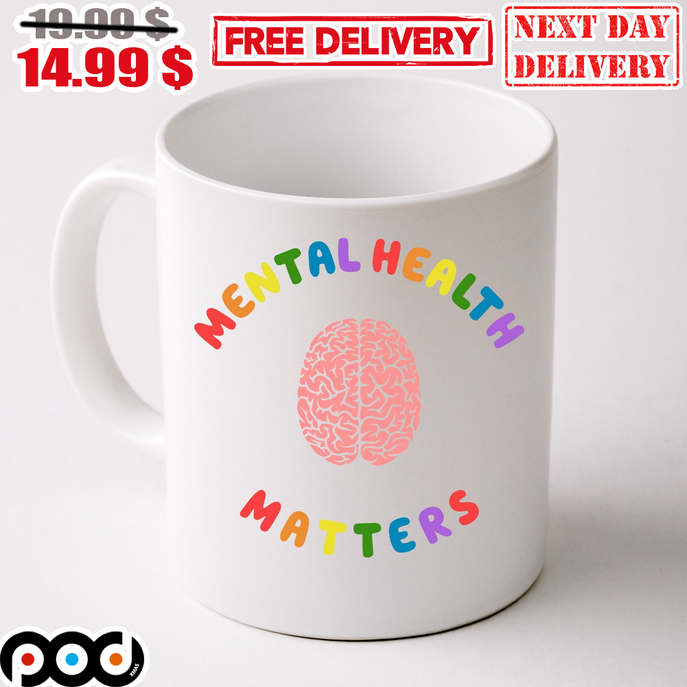Mental Health Matters Rainbow Brain Awareness Coffee Mug