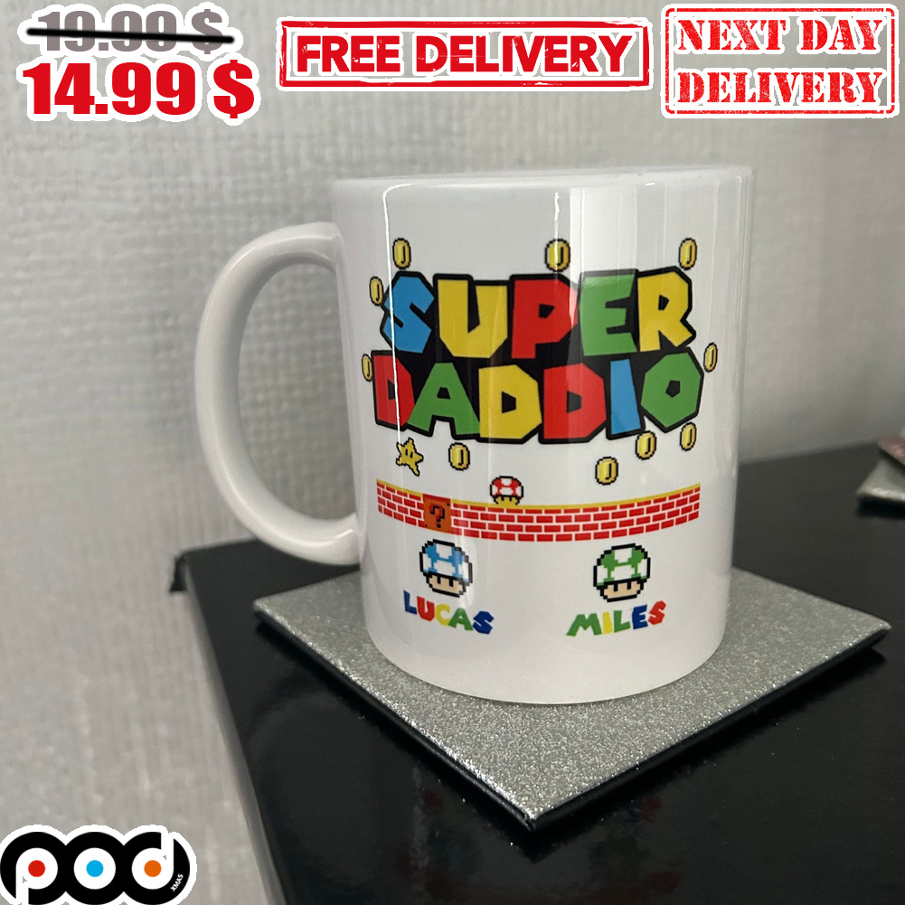 Super Daddio Super Mario Custom Coffee Mug