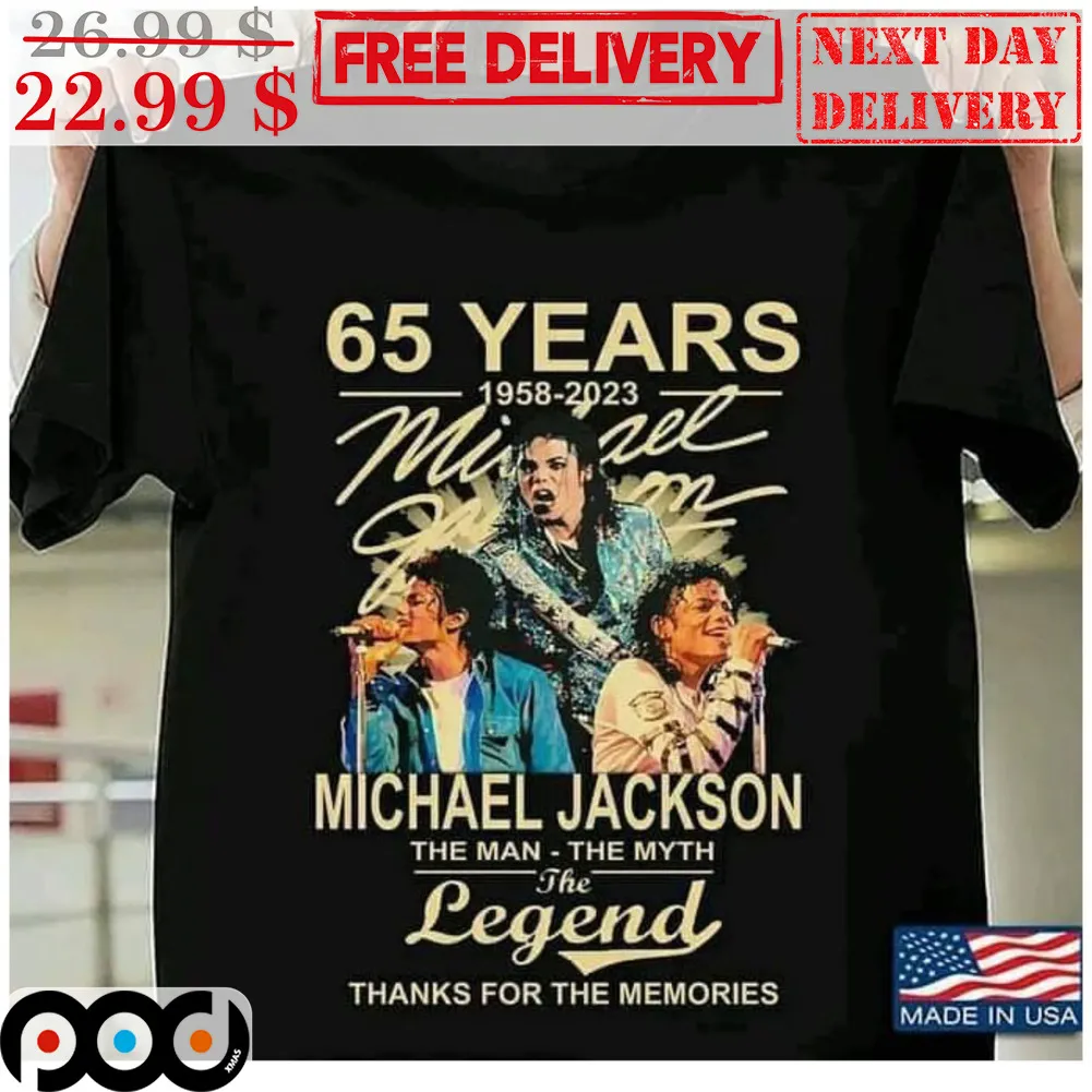 65 Years 1958-2023 Michael Jackson The Man The Myth The Legend Thank For The Memories Signature Shirt