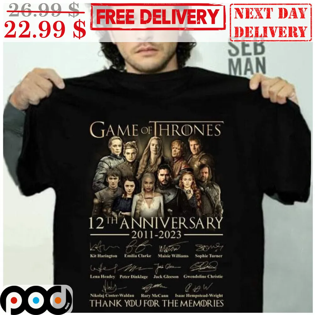 Game Of Thrones 12th Anniversary 2011-2023 Thank You For The Memories Signature Vintage Shirt
