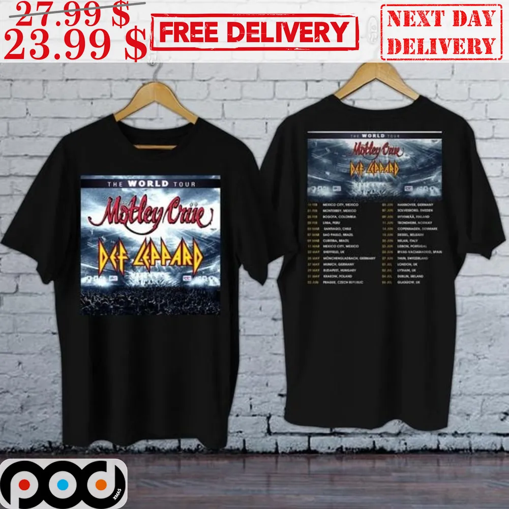 The World Tour Motley Crue Def Leppard Albums Shirt