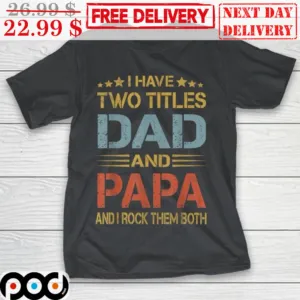 I Have Two Titles Dad And Papa And I Rock Them Both Vintage Shirt