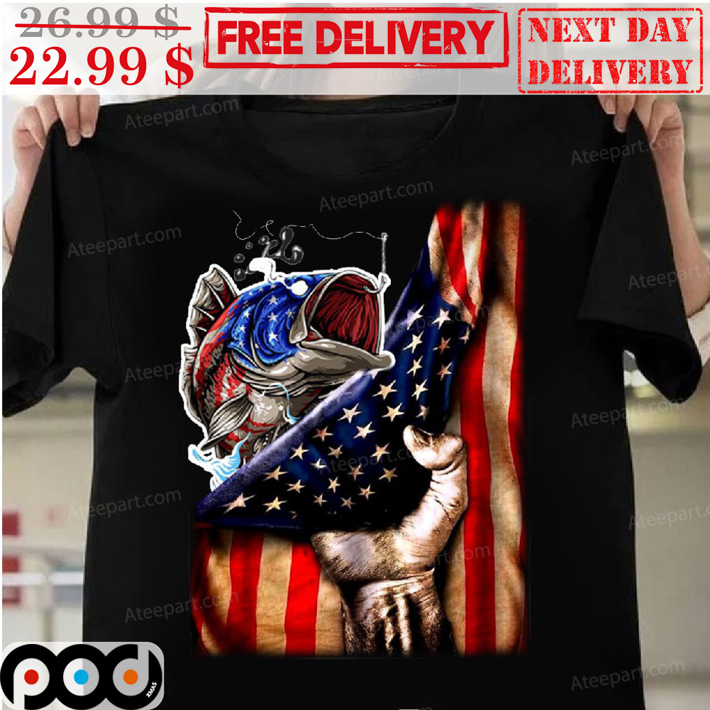 Fishing American Flag Shirt, Fishing Shirt, American Flag 