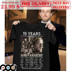 15 Years 2008 2023 Sons OF Anarchy Signature Thank You For The Memories Vintage Shirt