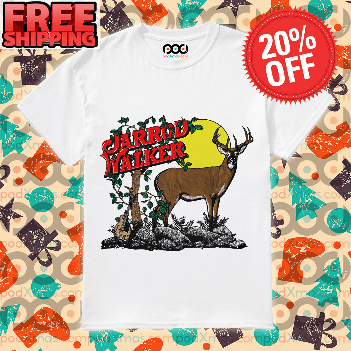 Get Jarrod Walker Deer Moon Vintage Shirt For Free Shipping