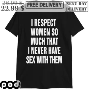 I Respect Women So Much That I Never Have Sex With Them Shirt